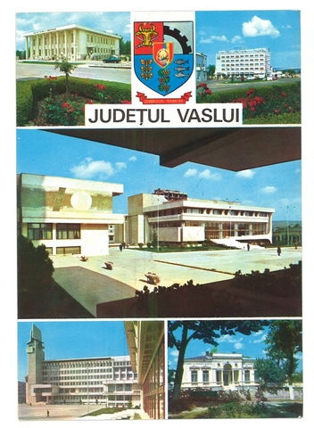 1869 - Judetul Vaslui. 1. Barlad. Casa de cultura a sindicatelor, 2. Barlad. Hotel Moldova, 3. Vaslui. casa de cultura a sindicatelor. 4. Vaslui. Palatul administrativ, 5. Husi. Biblioteca